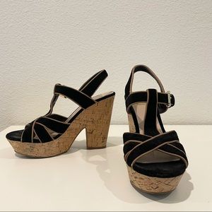 DV by Dolce Vita Dollhouse Black Block Cork Heels